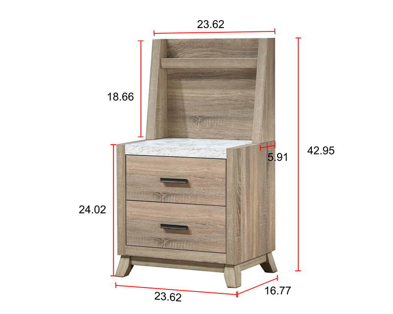 Tilston Nightstand with Wall Panel