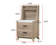 Crownmark Tilston Nightstand with Wall Panel