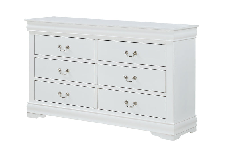 Crownmark Louis Philip Bedroom Set - White Dresser