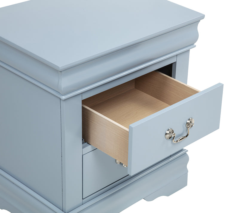 Crownmark Louis Philip Bedroom Set - Blue Nightstand