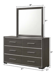 Crownmark Sharpe Bedroom Set Dresser and Mirror