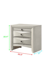 Crownmark Emily Bedroom Set - White Nightstand