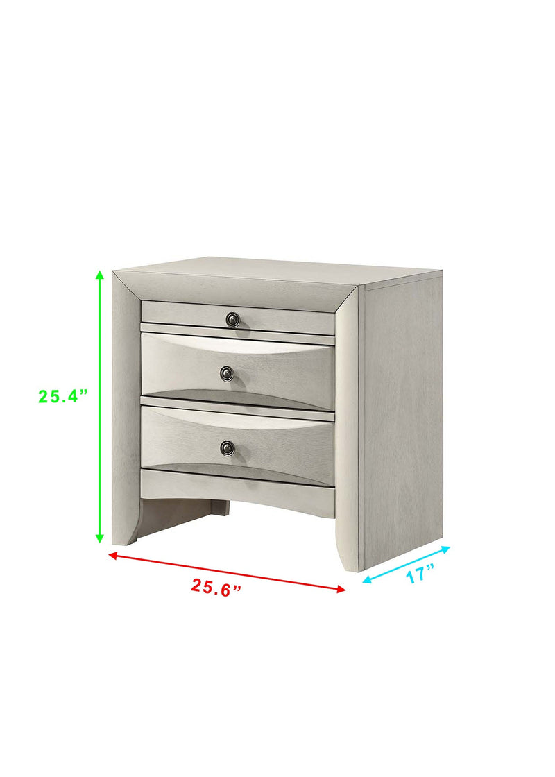 Crownmark Emily Nightstand - White