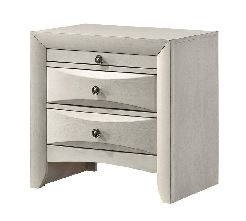 Crownmark Emily Nightstand - White