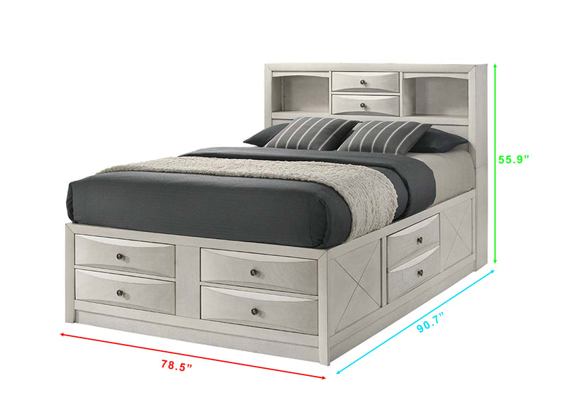 Crownmark Emily Storage Bed - White