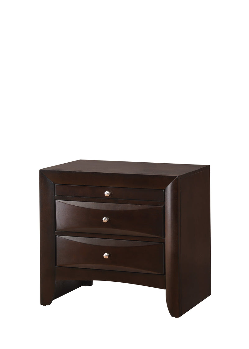 Crownmark Emily Nightstand - Dark Cherry