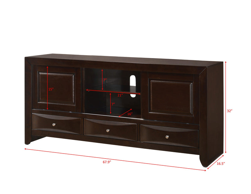 Crownmark Emily TV Stand Dark Cherry