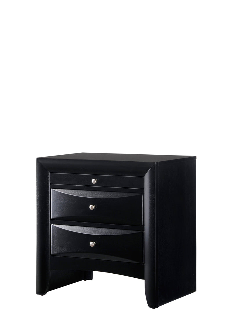 Crownmark Black Emily Nightstand