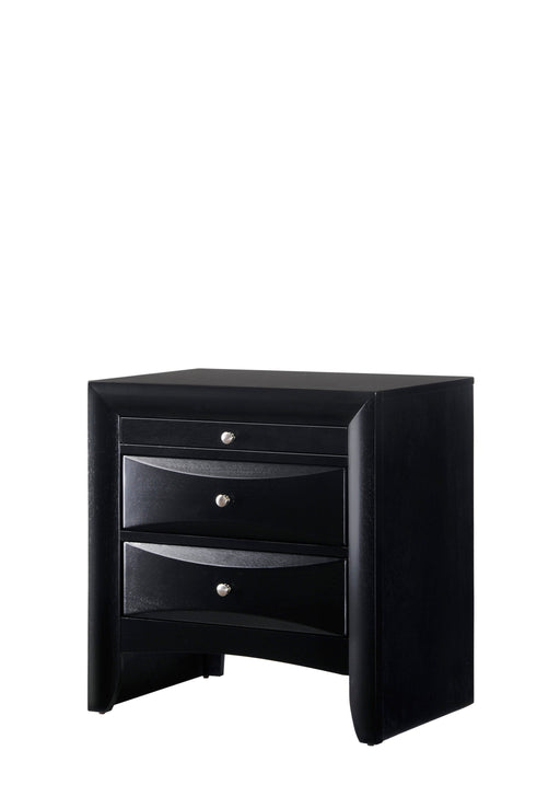 Crownmark Black Emily Nightstand