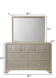 Crownmark Lyssa Dresser - Silver Champagne