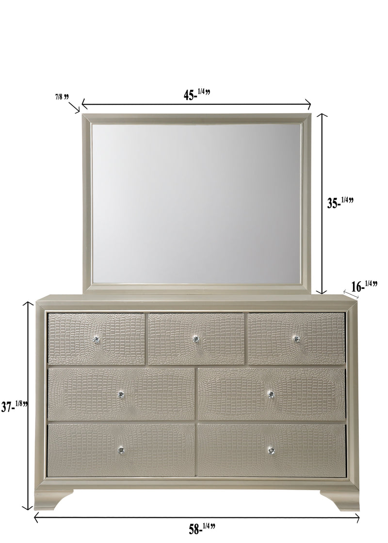 Crownmark Lyssa Dresser - Silver Champagne