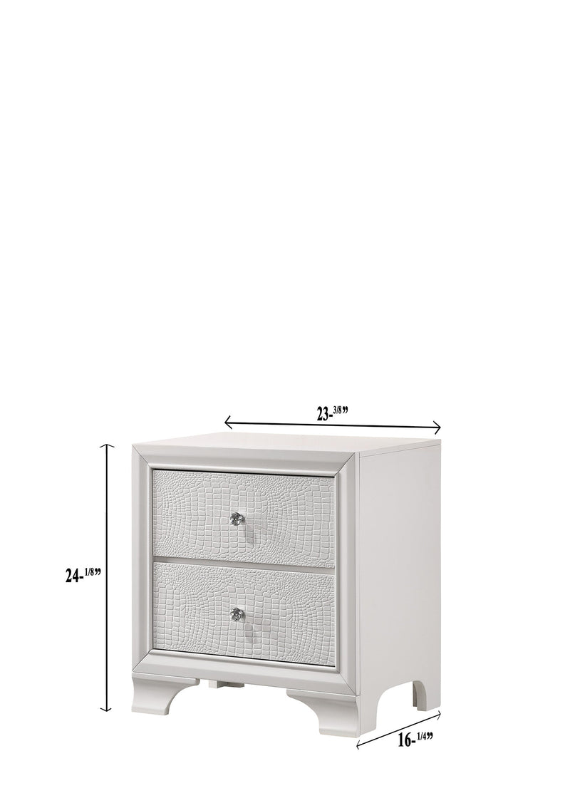 Crownmark Lyssa Nightstand - Frost