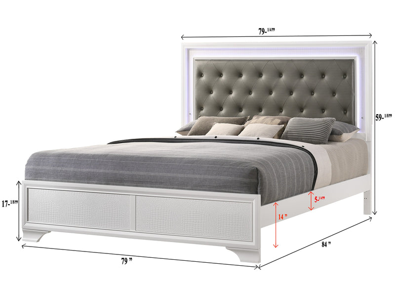 Crownmark Lyssa Bedroom Set - Frost King Bed