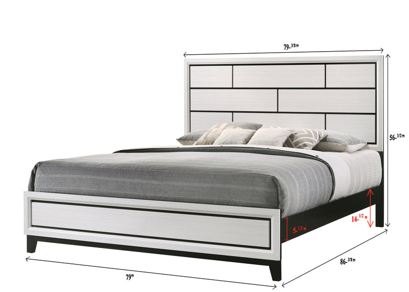 Crownmark Akerson Bedroom Set - Chalk King Bed