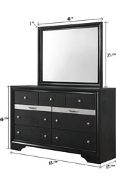 Crownmark Regata Mirror - Black/Silver