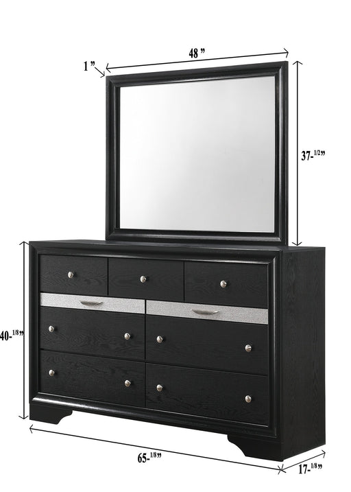 Crownmark Regata Mirror - Black/Silver