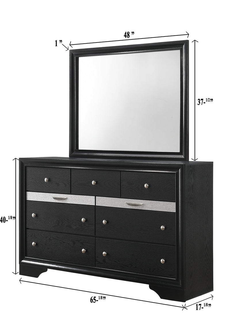 Crownmark Regata Dresser - Black/Silver