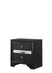 Crownmark Regata Bedroom Set - Black/Silver Nightstand