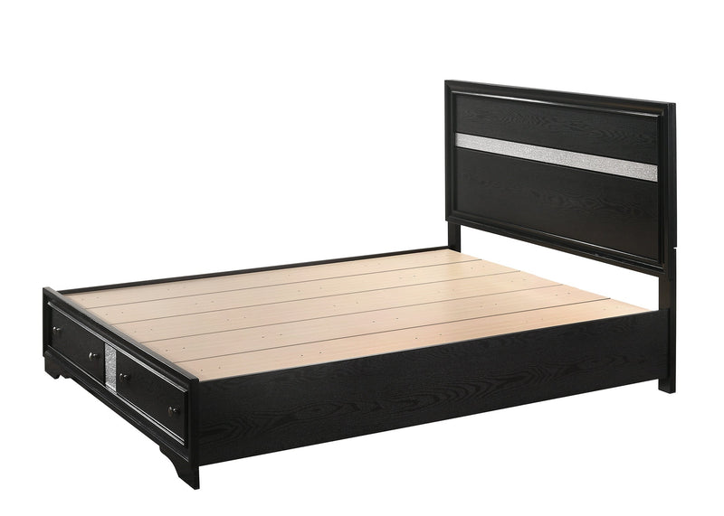 Crownmark Regata Bedroom Set - Black/Silver Queen Bed