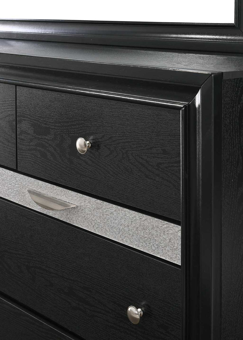 Crownmark Regata Dresser - Black/Silver