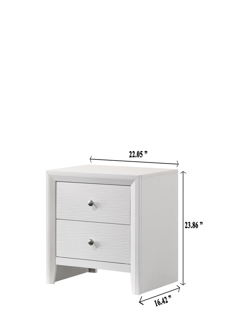 Crownmark Evan Nightstand - White