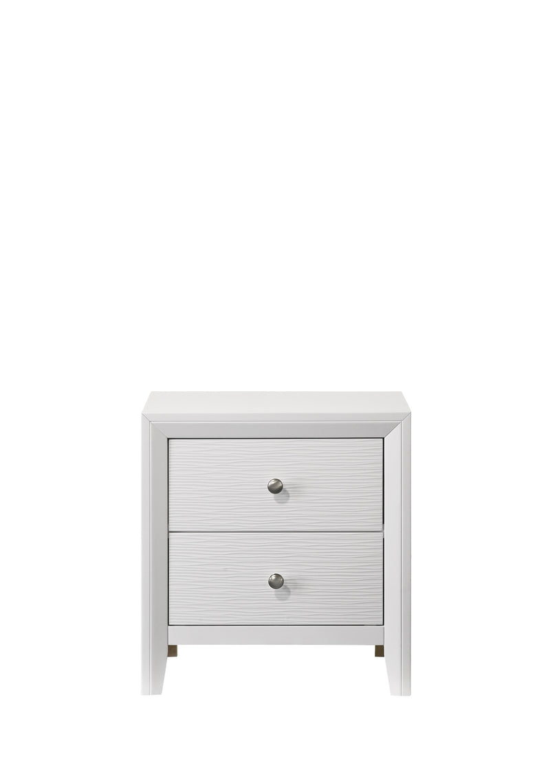 Crownmark Evan Nightstand - White