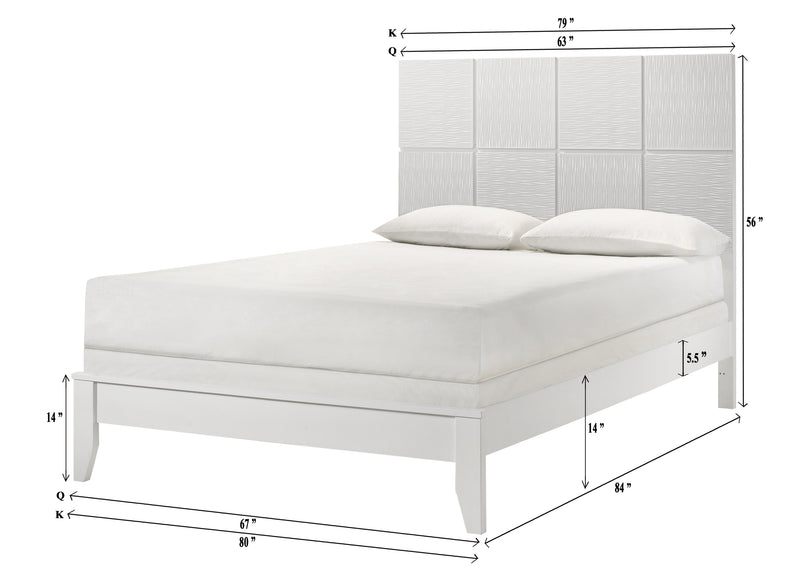 Crownmark Denker Bed - White