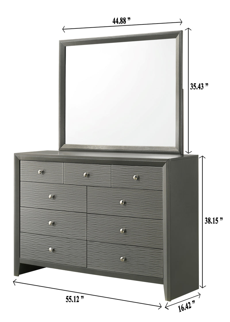Crownmark Denker Dresser - Gun Metal