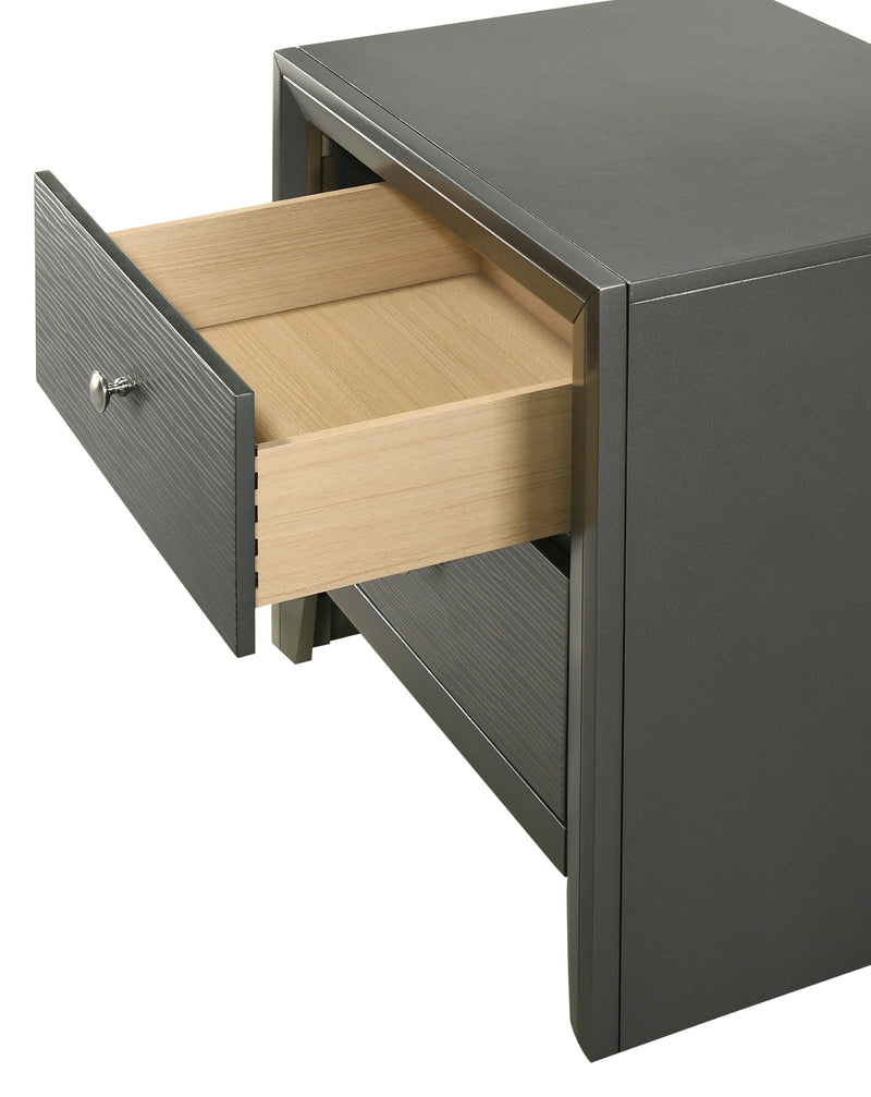 Crownmark Denker Nightstand - Gun Metal
