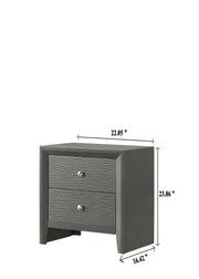 Crownmark Denker Nightstand - Gun Metal