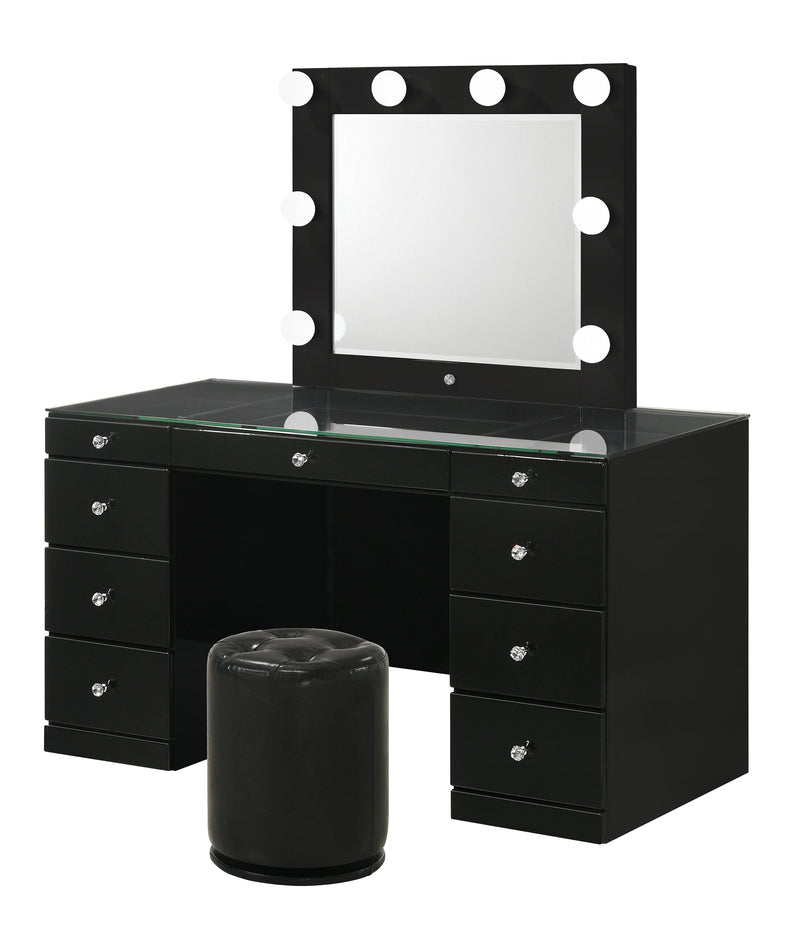 Crownmark Avery Vanity Set - Black