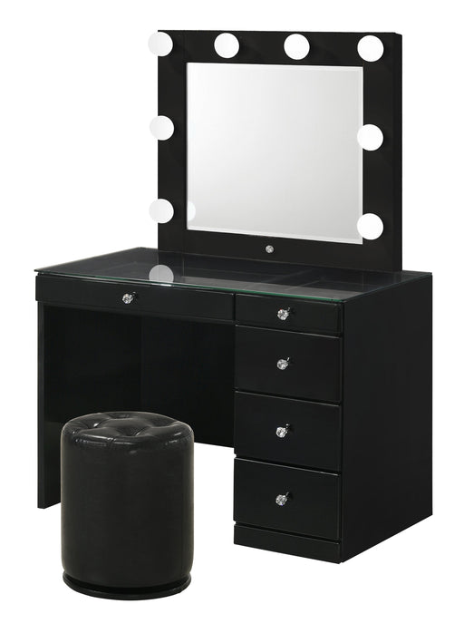 Crownmark Morgan Vanity Set - Black