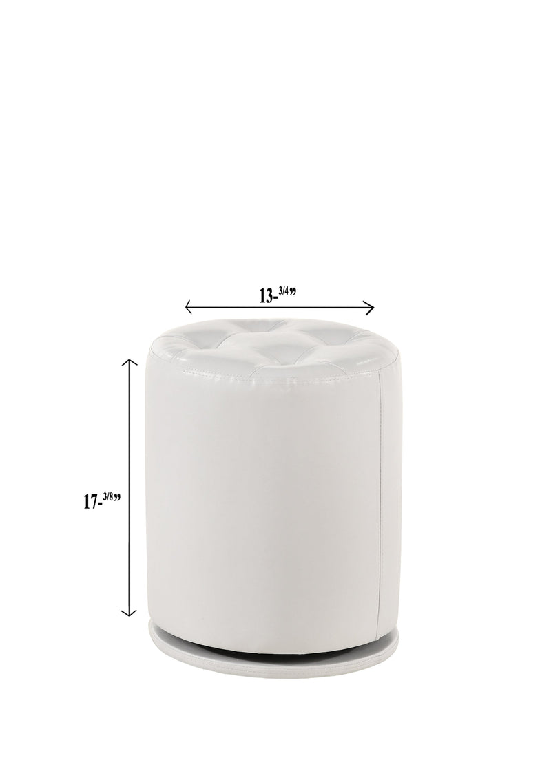 Crownmark Morgan Round Swivel Stool White