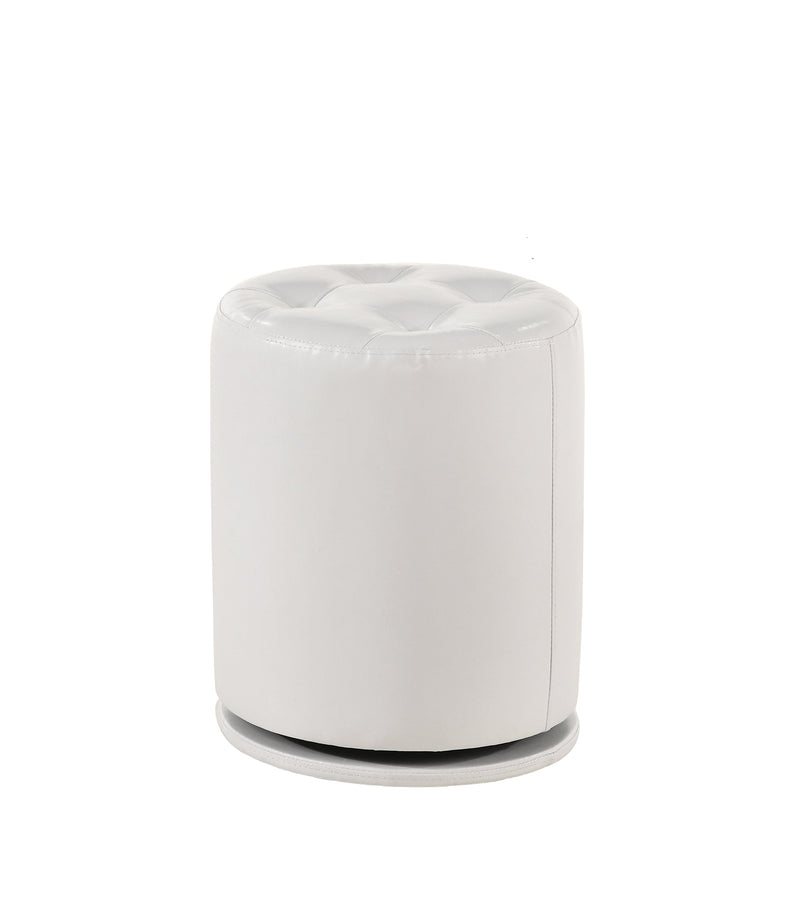 Crownmark Morgan Round Swivel Stool White