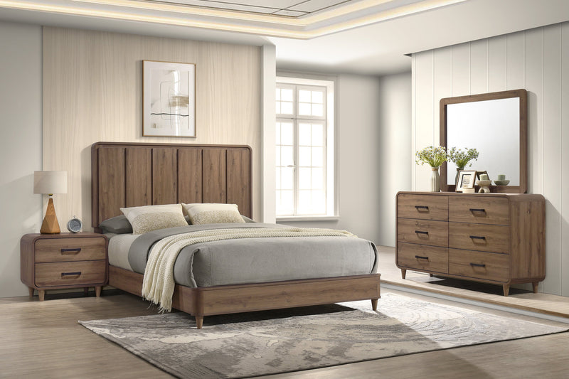 Crownmark Nyomi Bedroom Set - Light Brown 4-Piece Set