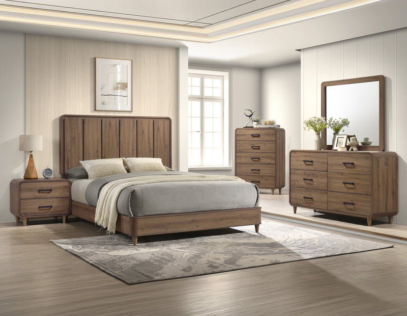 Crownmark Nyomi Bedroom Set - Light Brown 5-Piece Set