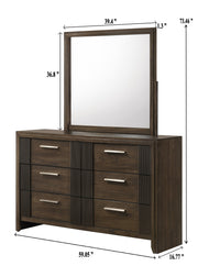 Crownmark Carlton Bedroom Set Dresser and Mirror