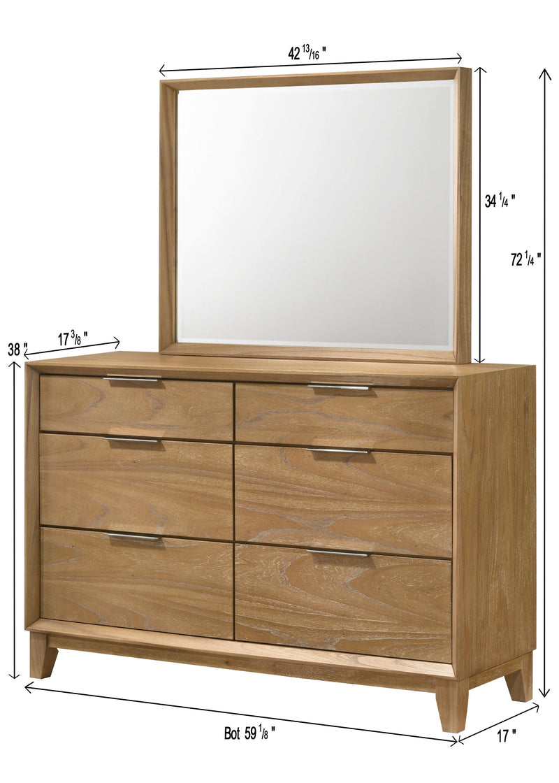 Crownmark Florian Bedroom Set Dresser and Mirror