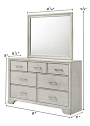 Crownmark Jaymes Bedroom Set - White Mist Dresser and Mirror