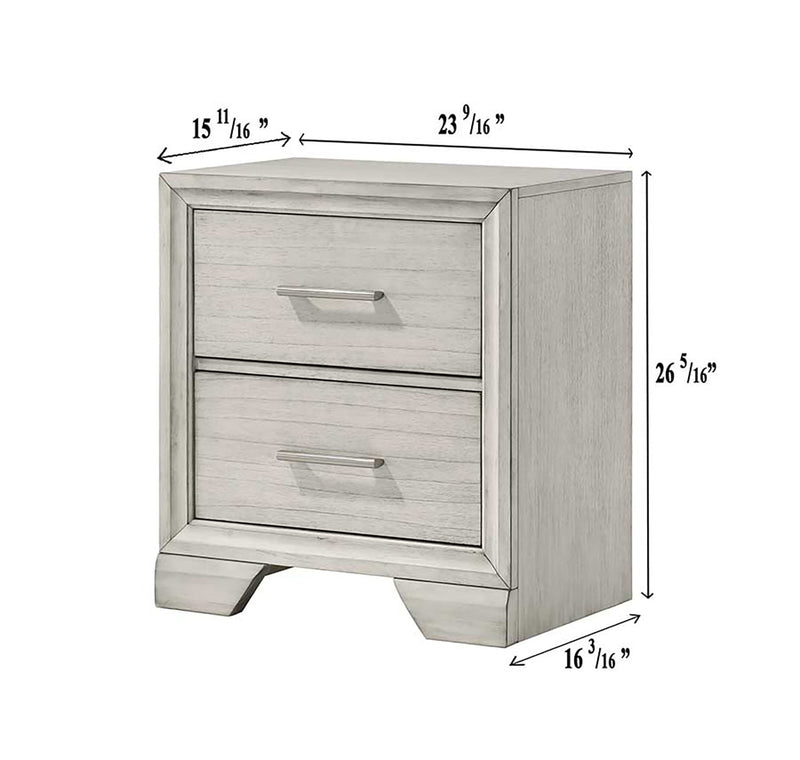 Crownmark Jaymes Nightstand - White Mist