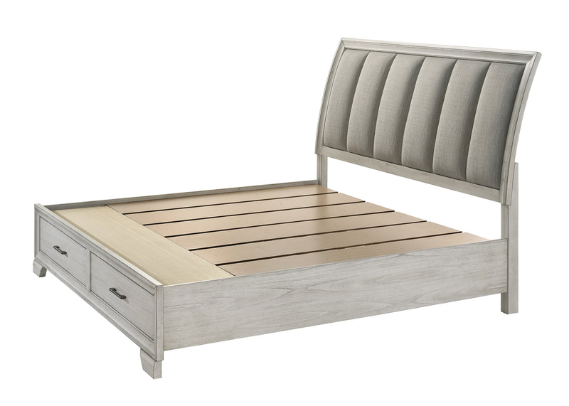 Crownmark Jaymes Bedroom Set - White Mist King Bed