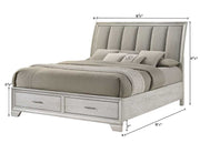 Crownmark Jaymes Bedroom Set - White Mist King Bed