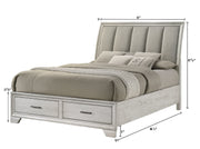 Crownmark Jaymes Bed - White Mist