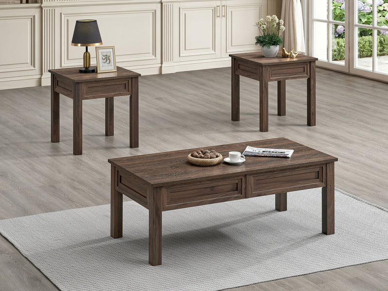 Crownmark Lorraine 3-Pc Cocktail Set Brown