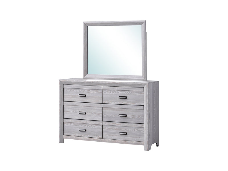 Crownmark Adelaide Bedroom Set - Drift Wood Dresser and Mirror