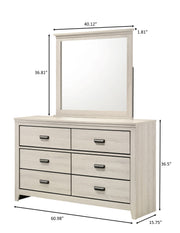 Crownmark Carter Bedroom Set - White Dresser and Mirror
