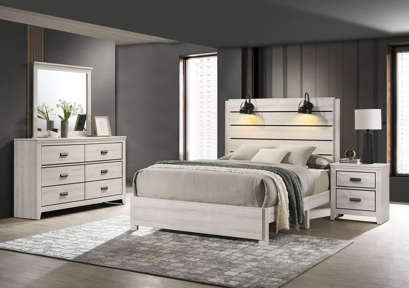 Crownmark Carter Bedroom Set - White 4-Piece Bedroom Set
