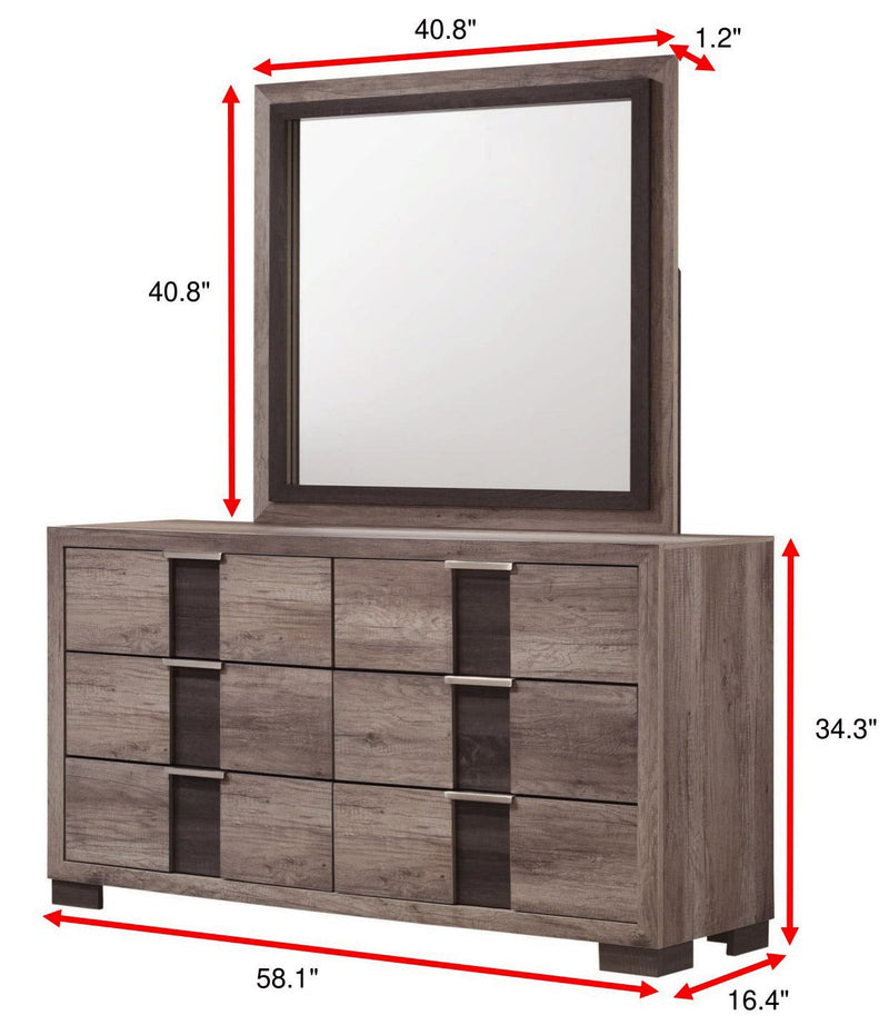 Crownmark Rangley Dresser - Grey/Brown