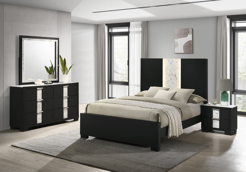 Crownmark Rangley Bedroom Set - Black 4-Piece Bedroom Set