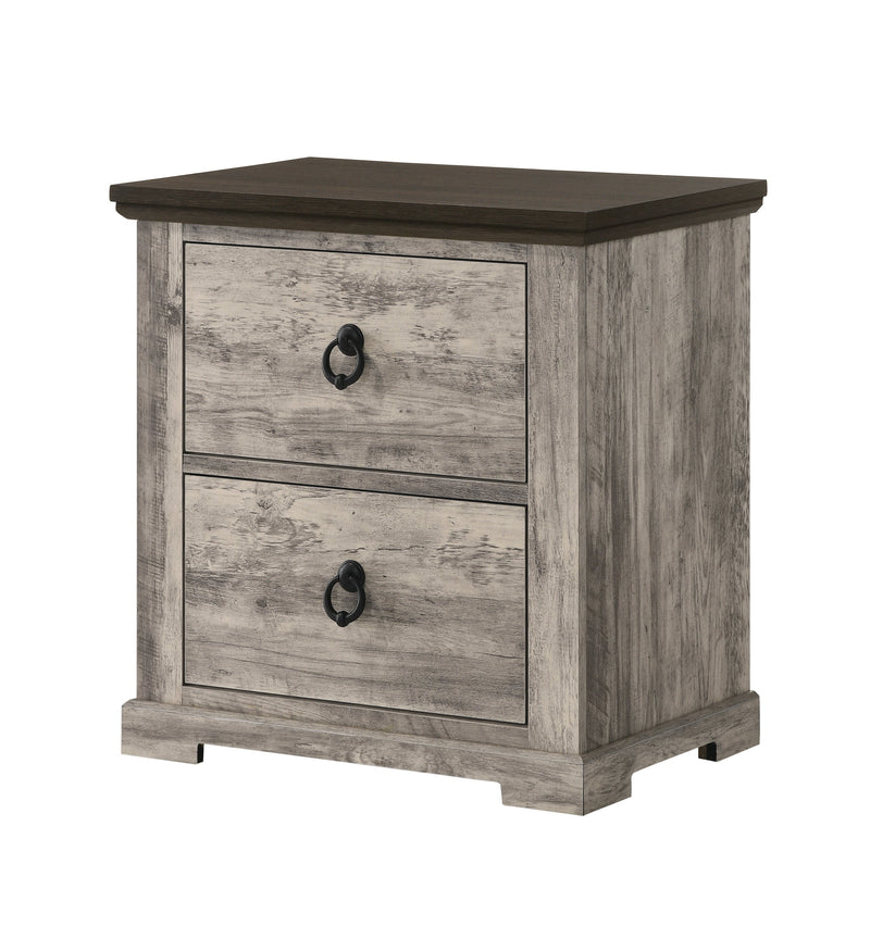 Crownmark Ellamae Nightstand - Reclaimed Grey